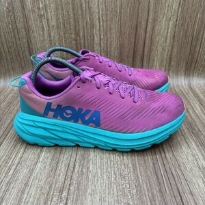 Hoka One One Rincon 3 Womens Size 9.5 B Pink Green Athletic Running Sneakers